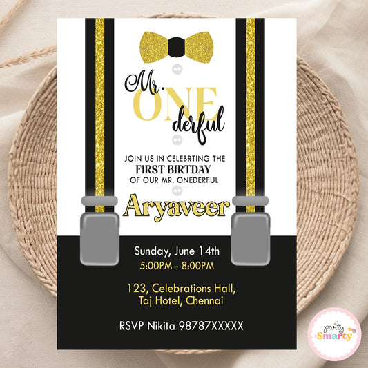 Mr. Onederful Invite