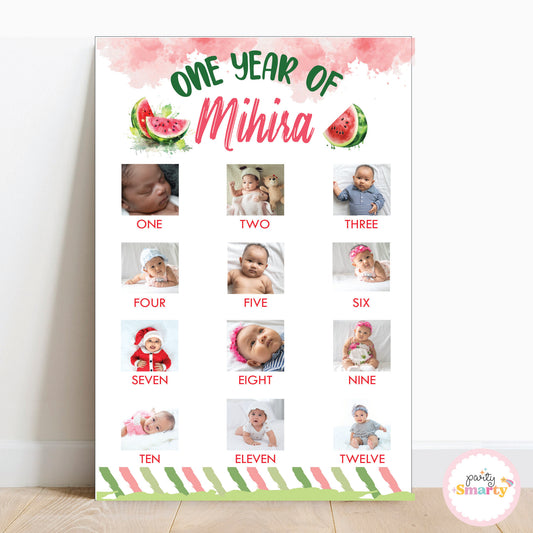 One in a melon 12 Month Photo Banner