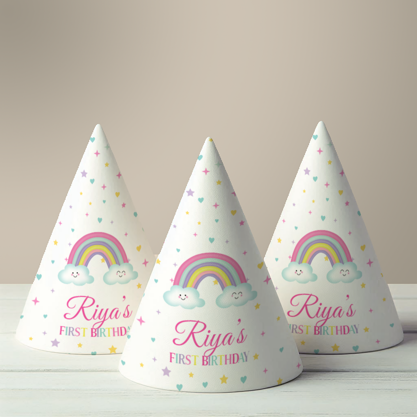 Pastel Rainbow Party Hat (Set of 10)