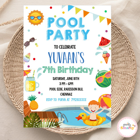 Pool Party Boy Invite