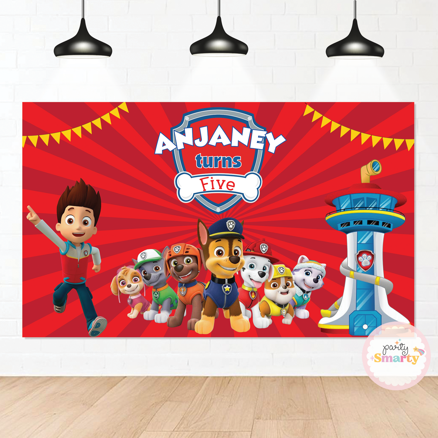 Red Paw Patrol Backdrop