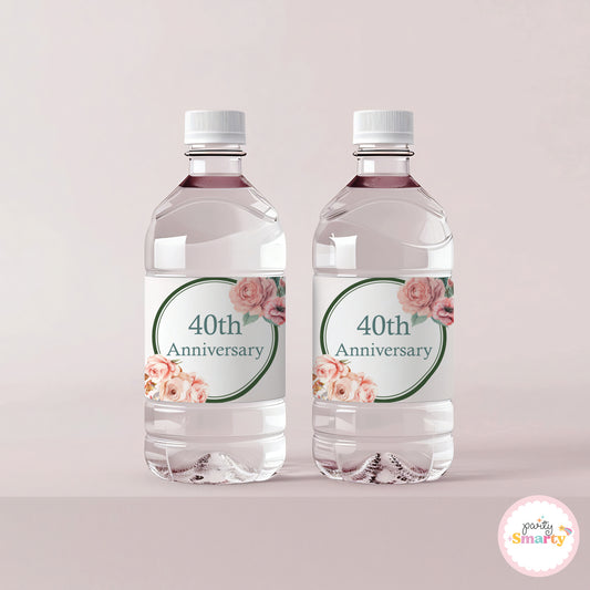 Peach Flower Anniversary Bottle Label