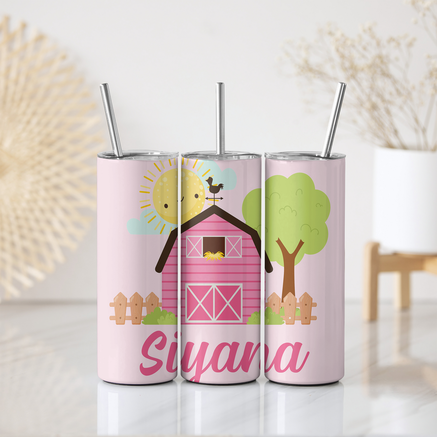 Pink Barnyard Skinny Tumbler