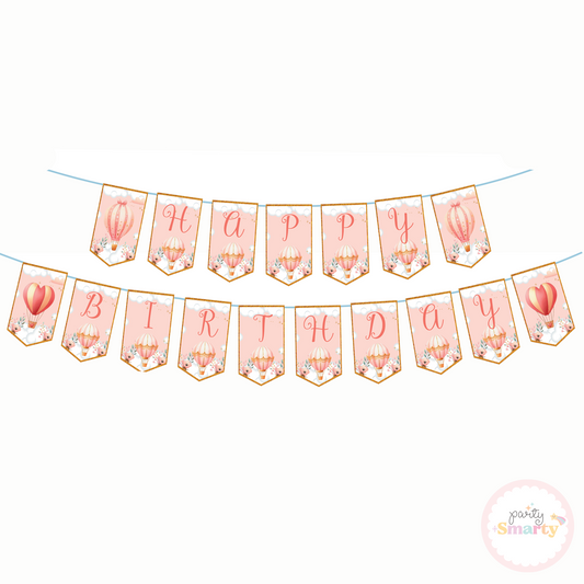 Hot Air Balloon Pink Bunting