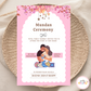 Pink and brown mundan ceremony Invite