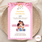 Pink and orange mundan ceremony Invite