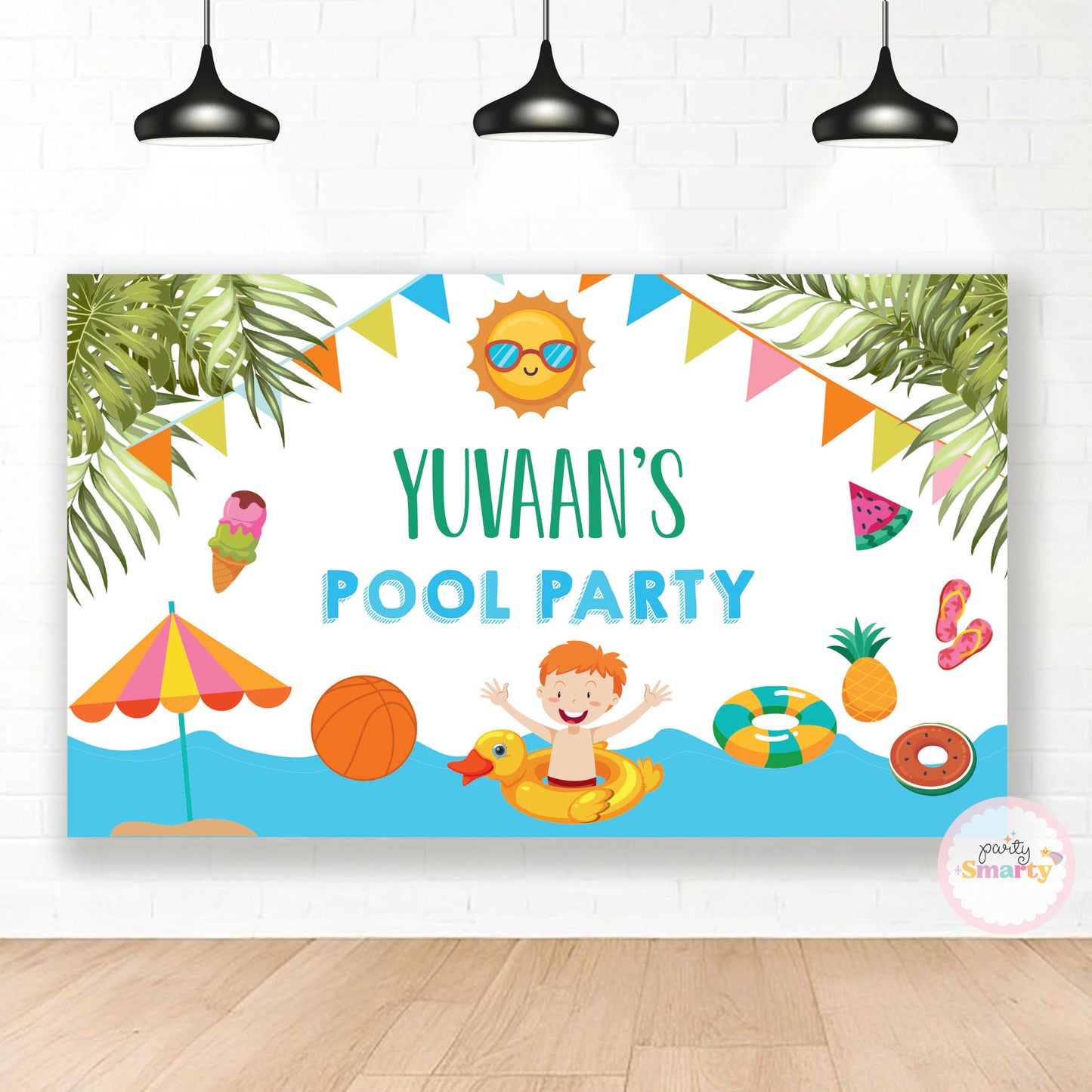 Pool Party Boy Backdrop