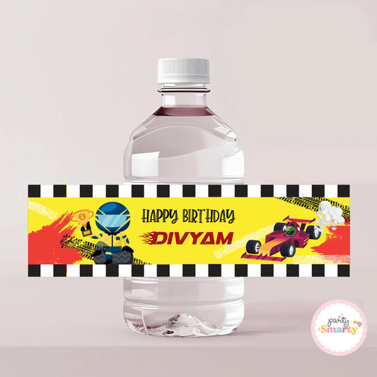 Race Car Bottle Label