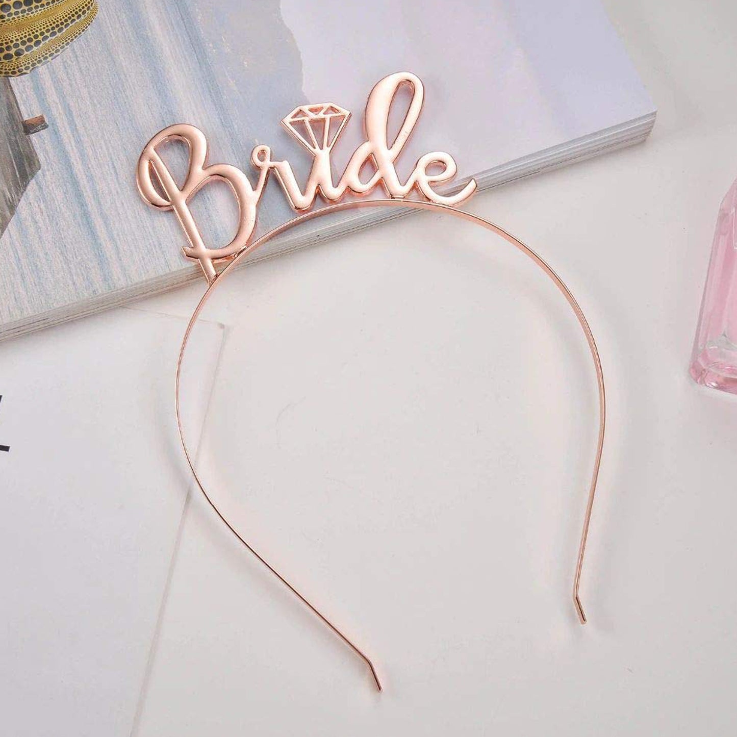 Metallic Rose Gold Bride Hairband (Pack of 1)