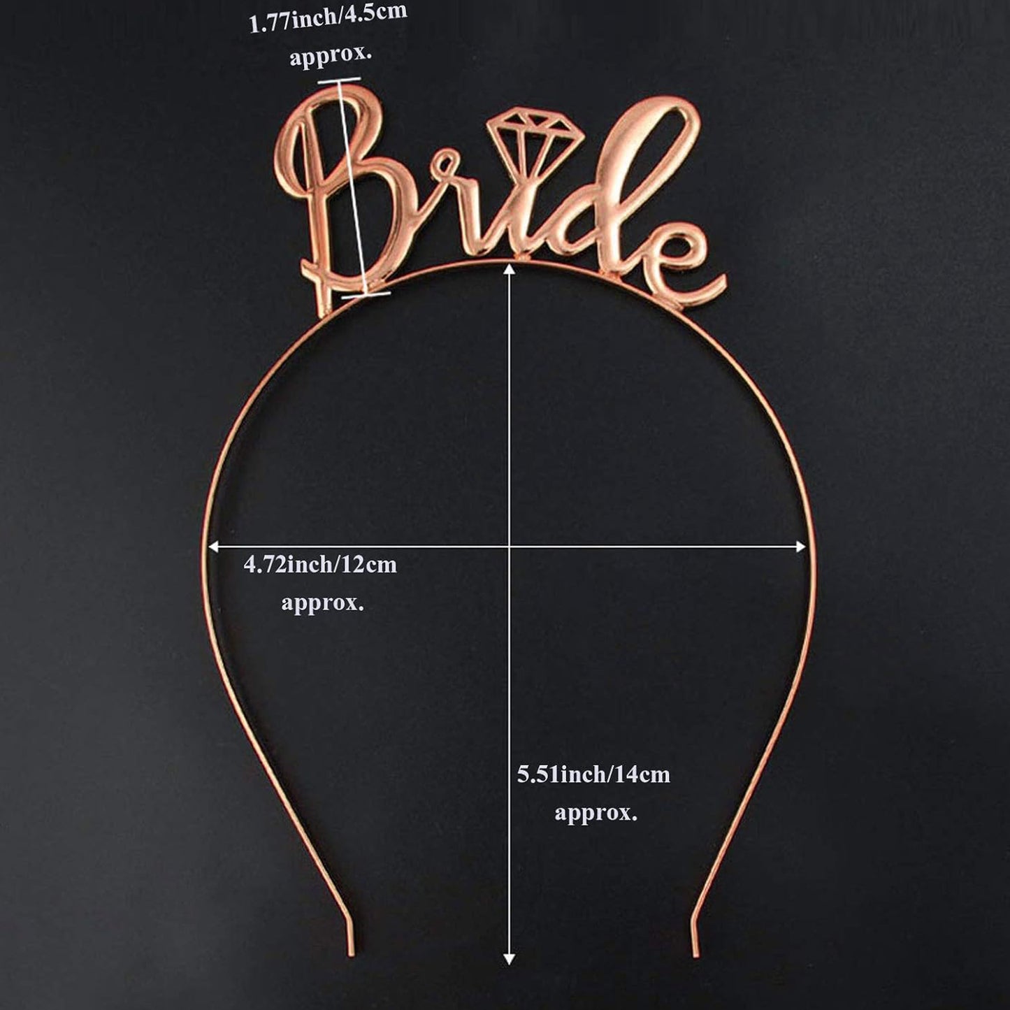 Metallic Rose Gold Bride Hairband (Pack of 1)