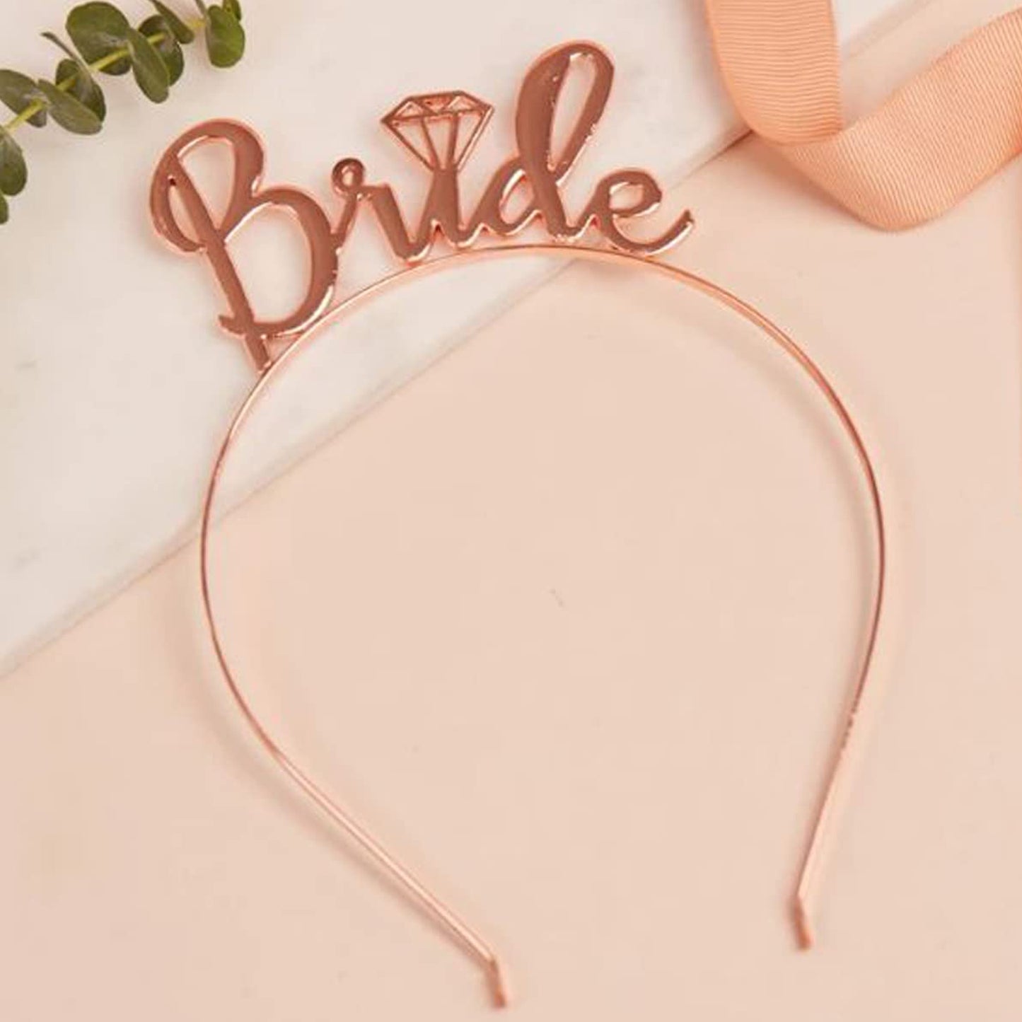 Metallic Rose Gold Bride Hairband (Pack of 1)
