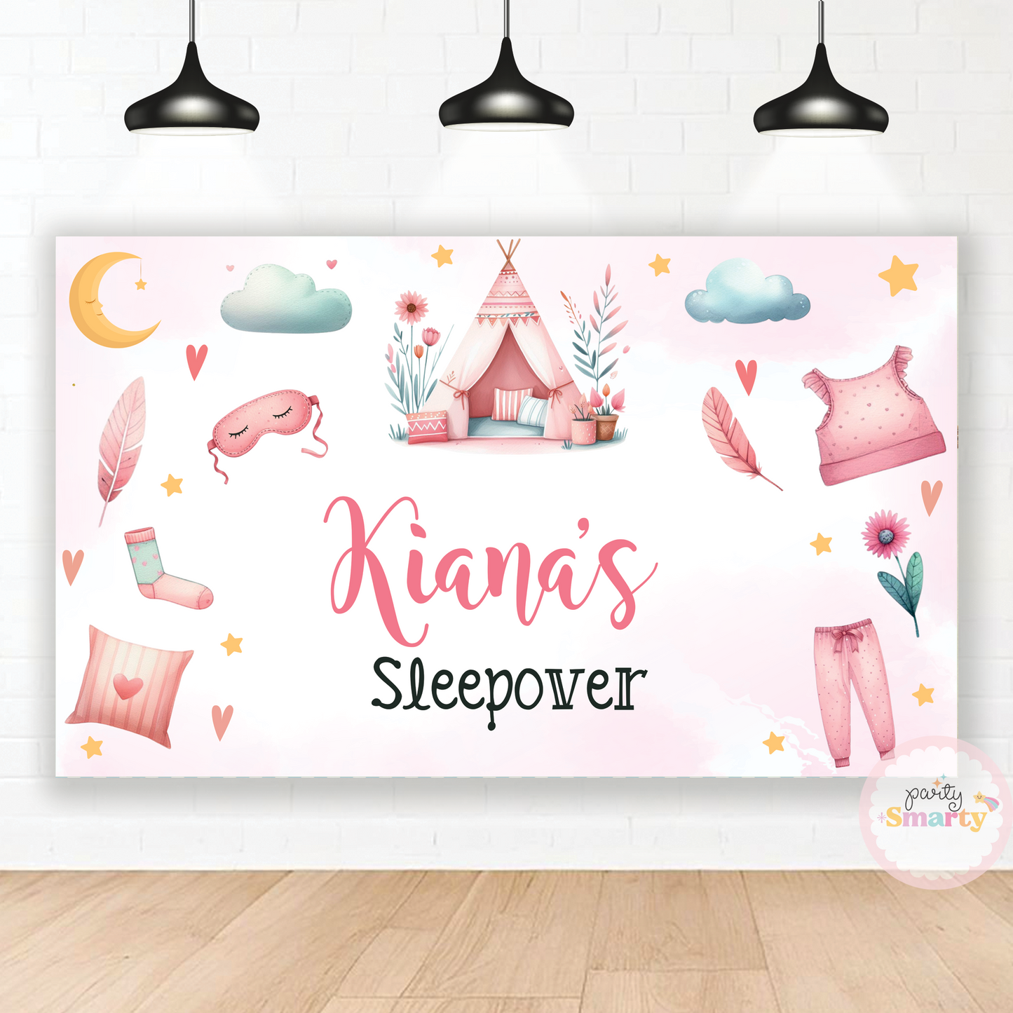 Sleepover Party Backdrop