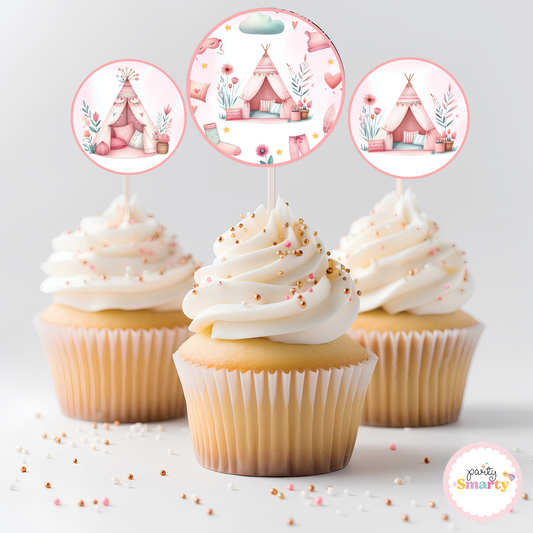 Sleepover Party Cupcake Topper