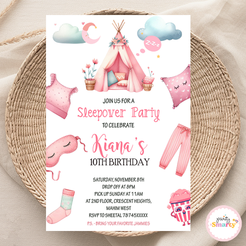 Sleepover Party Invite