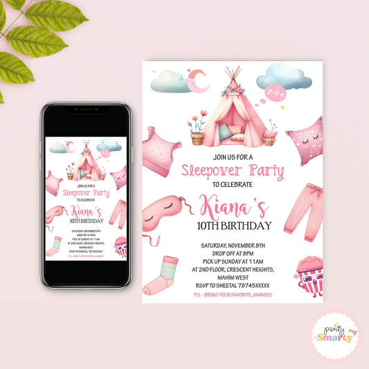 Sleepover Party Invite