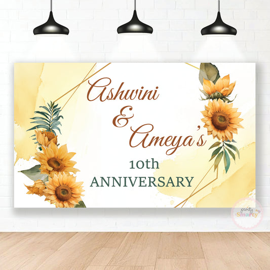 Sunflower Anniversary Backdrop