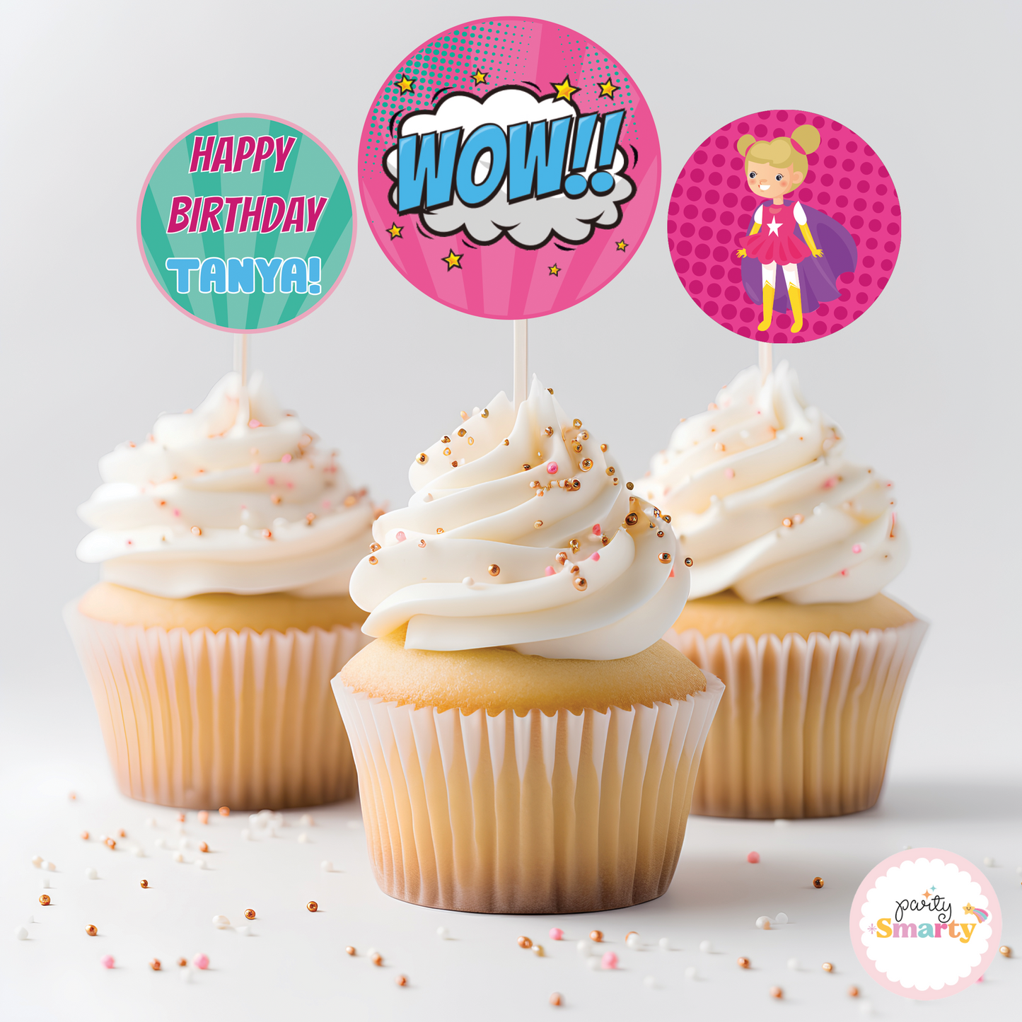 Super Girl Cupcake Topper