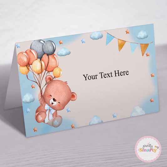 Teddy Bear Blue Food Tags