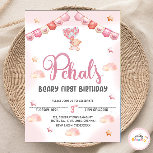 Teddy Bear Pink Invite