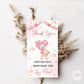 Teddy Bear Pink Thank You Tags - Set of 22