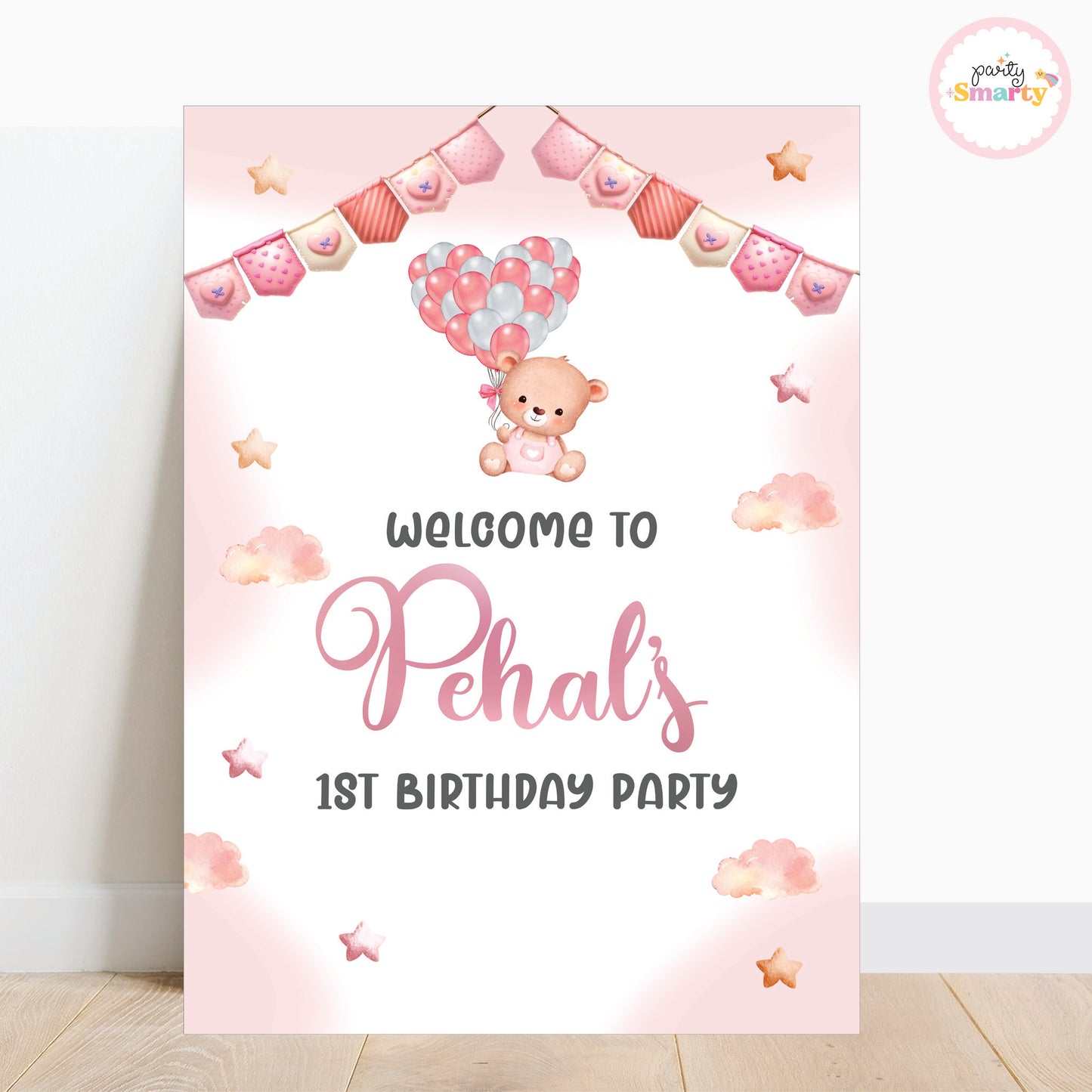 Teddy Bear Pink Welcome Board