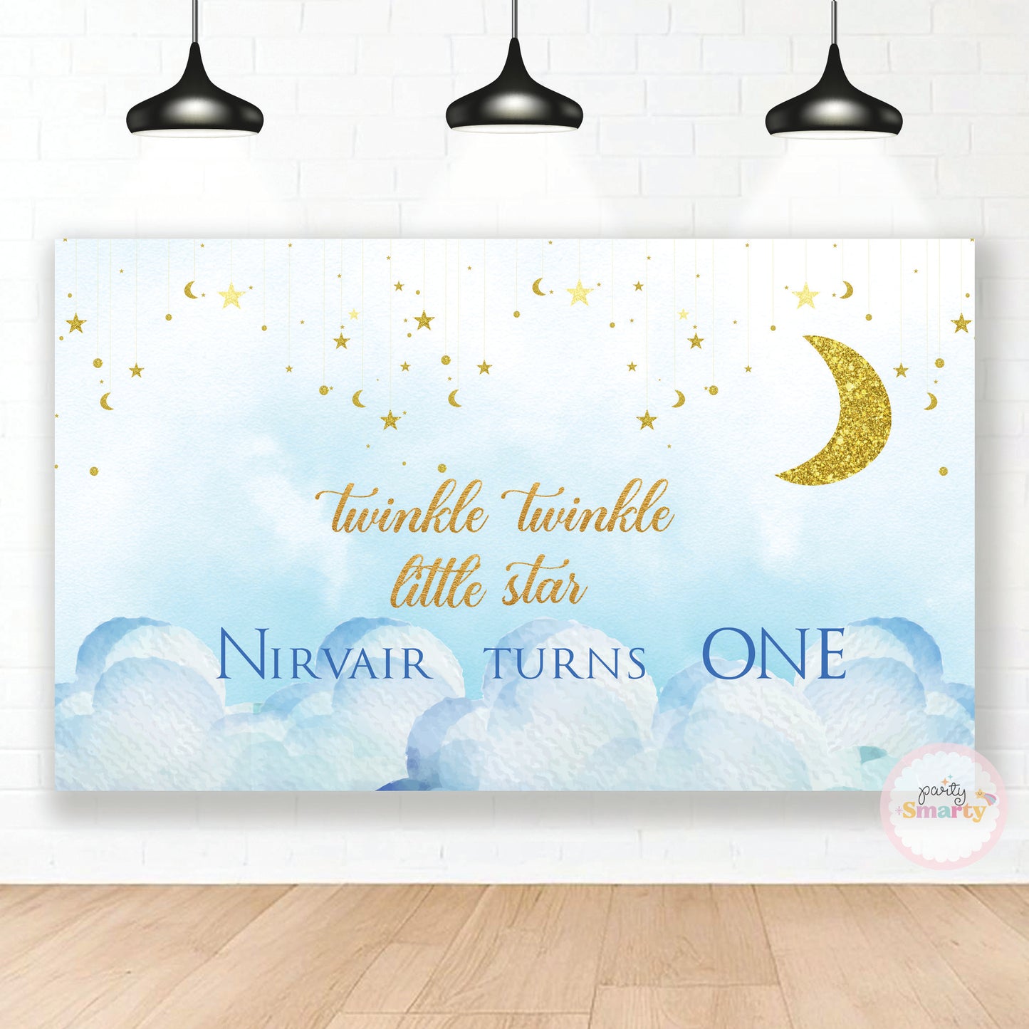 Twinkle Star Blue Backdrop