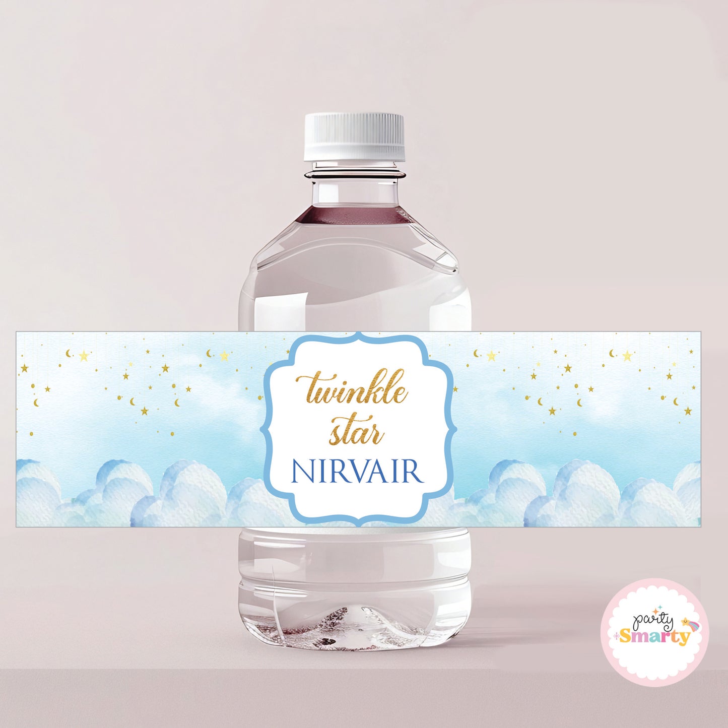 Twinkle Star Blue Bottle Label