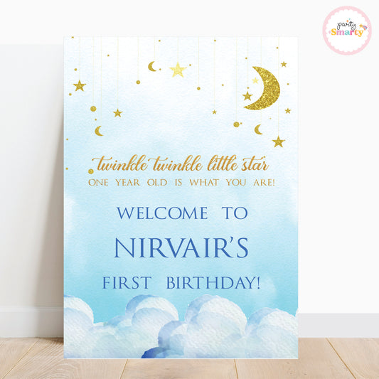 Twinkle Star Blue Welcome Board