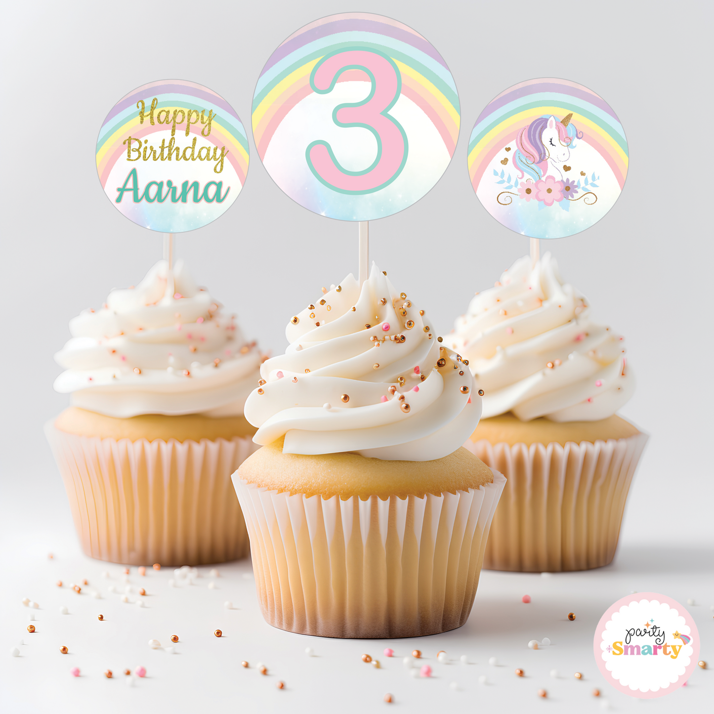 Unicorn Cupcake Toppers (Set Of 12)