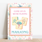 Mahjong Floral Welcome Board