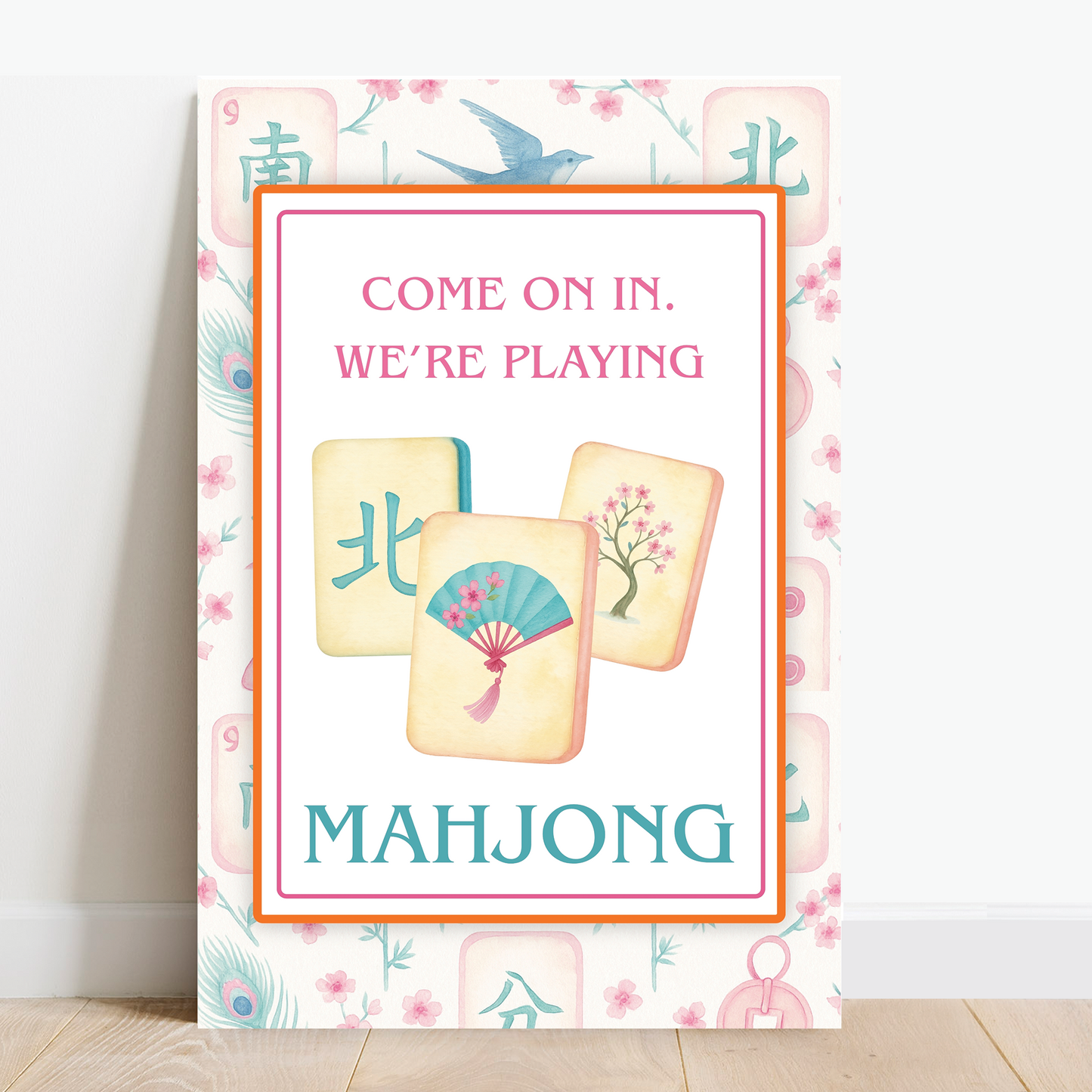 Mahjong Floral Welcome Board