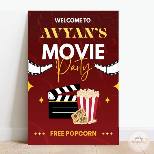 Movie Party Welcome Board