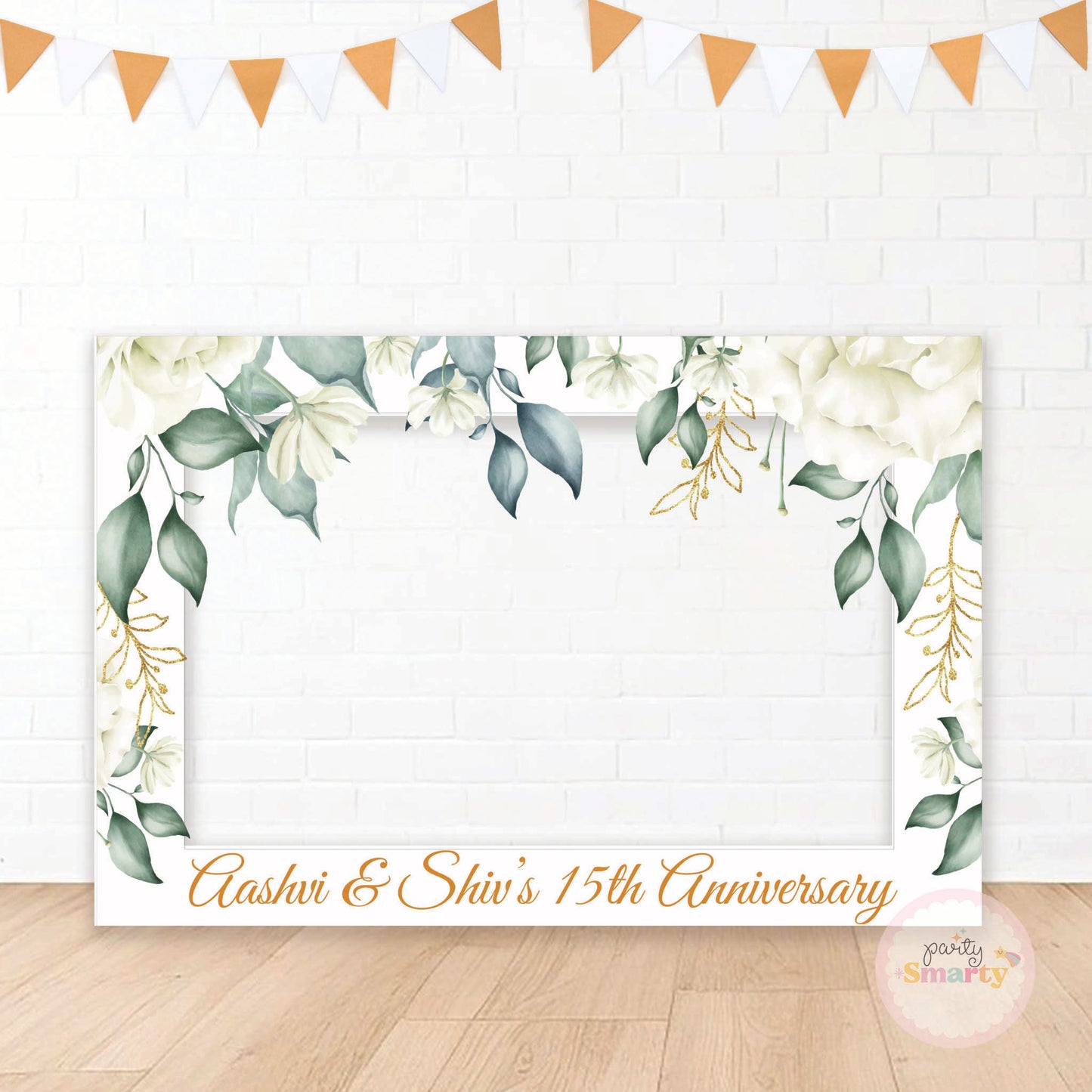 White Floral Anniversary Photobooth