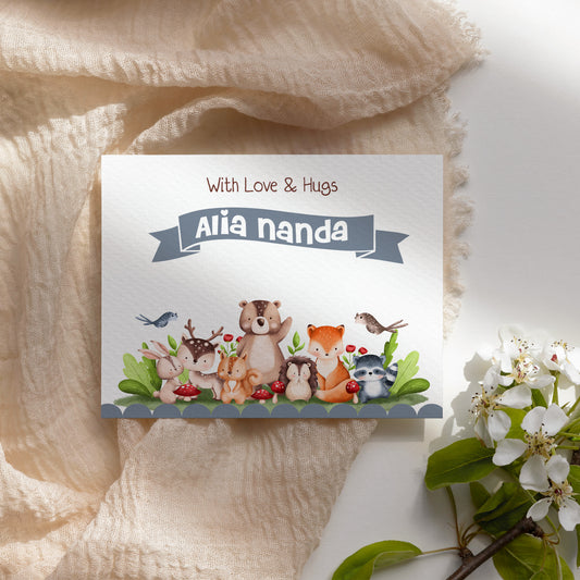 Woodland Animals Best Wishes Card