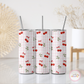 White Checks Cherry Skinny Tumbler