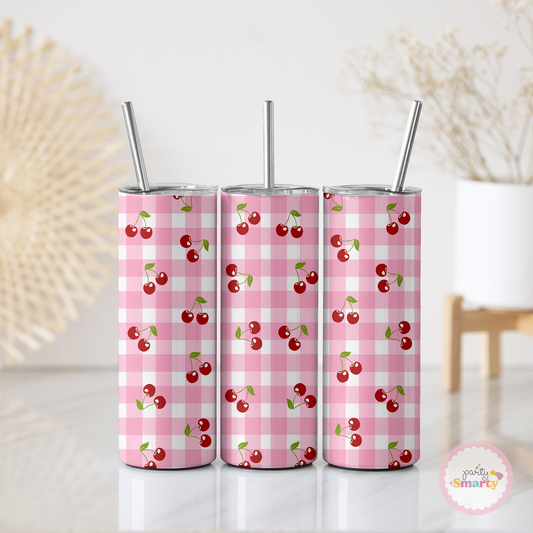 Pink Cherry Skinny Tumbler