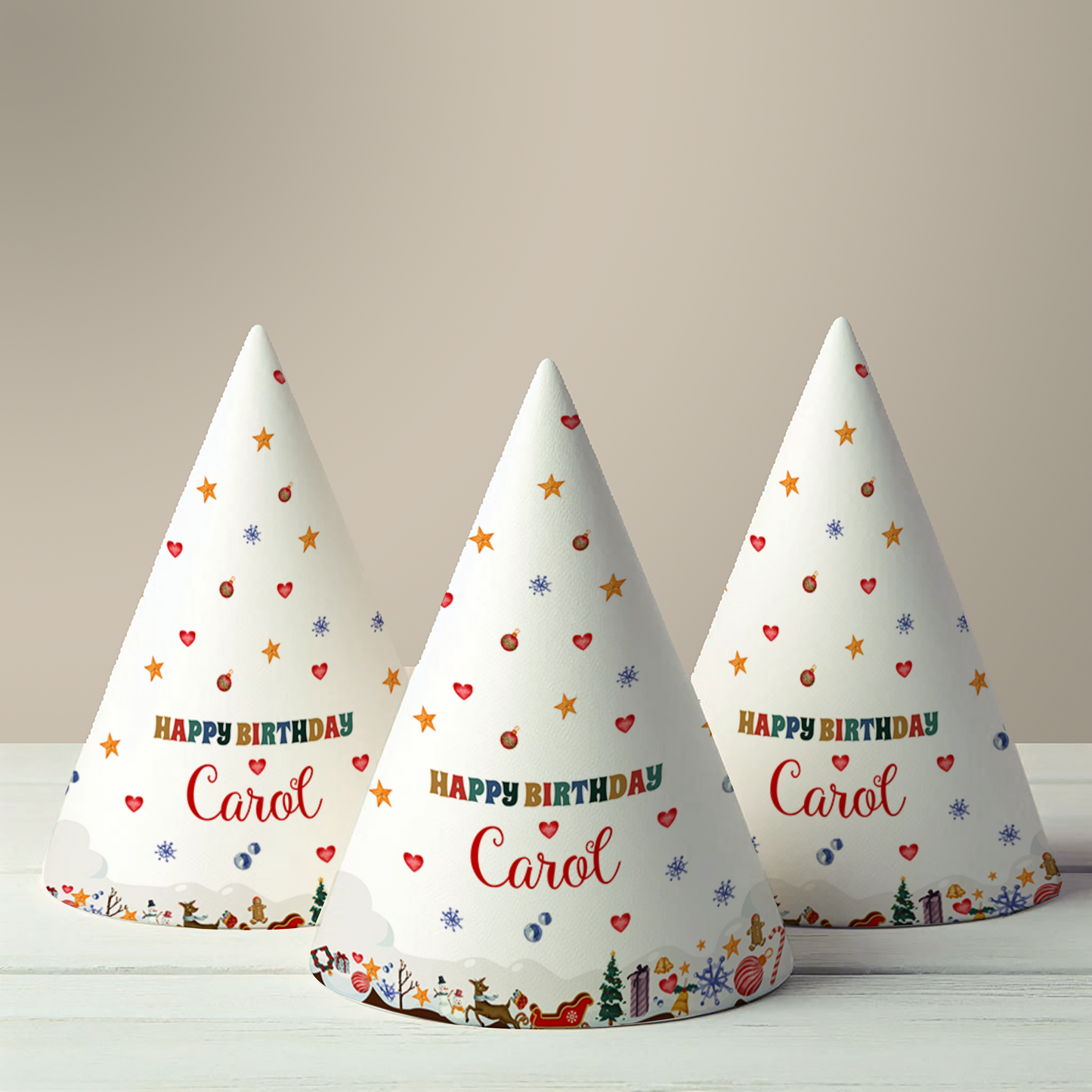Christmas Birthday Party Hat (Set of 10)
