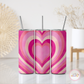 Dark Pink Heart Skinny Tumbler