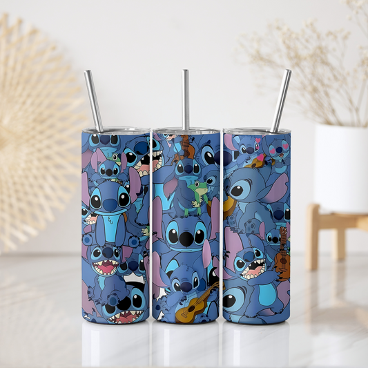Blue Stitch Skinny Tumbler