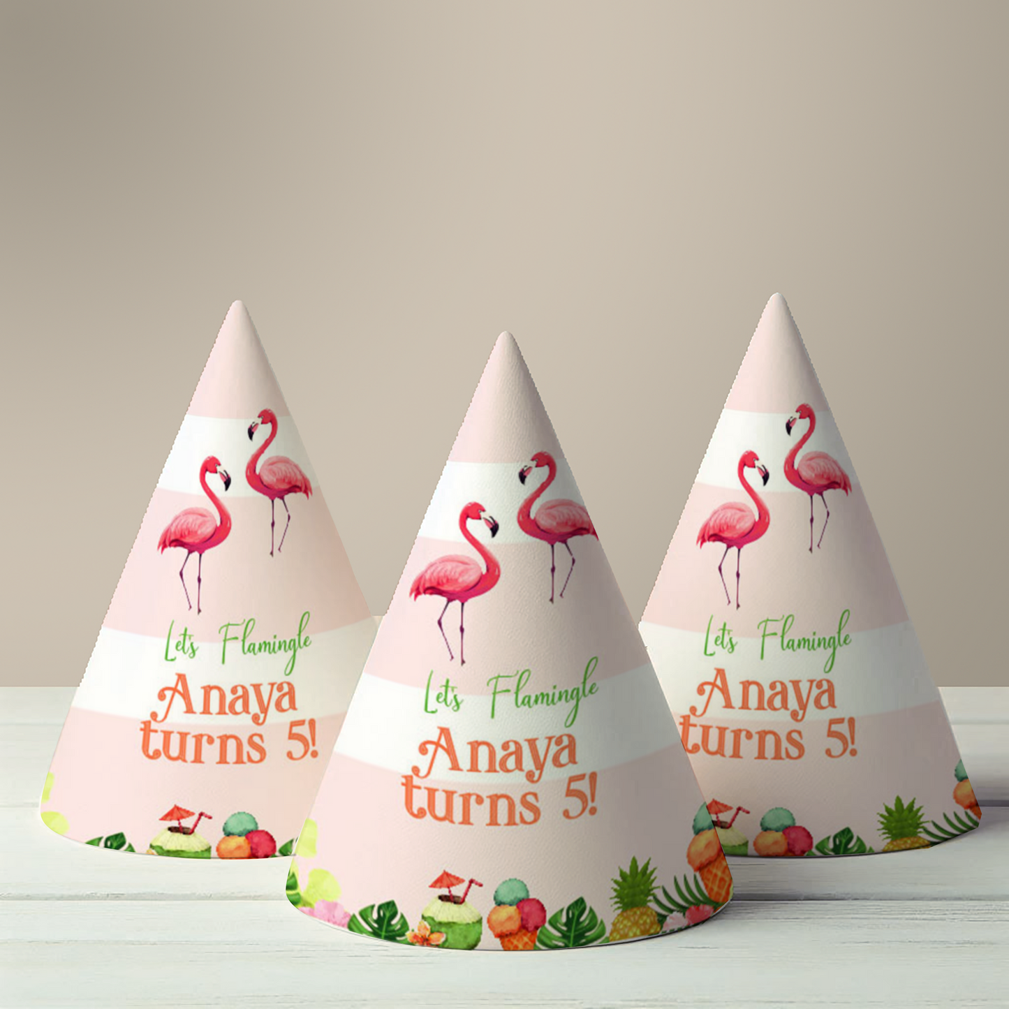 Flamingo Party Hat (Set of 10)