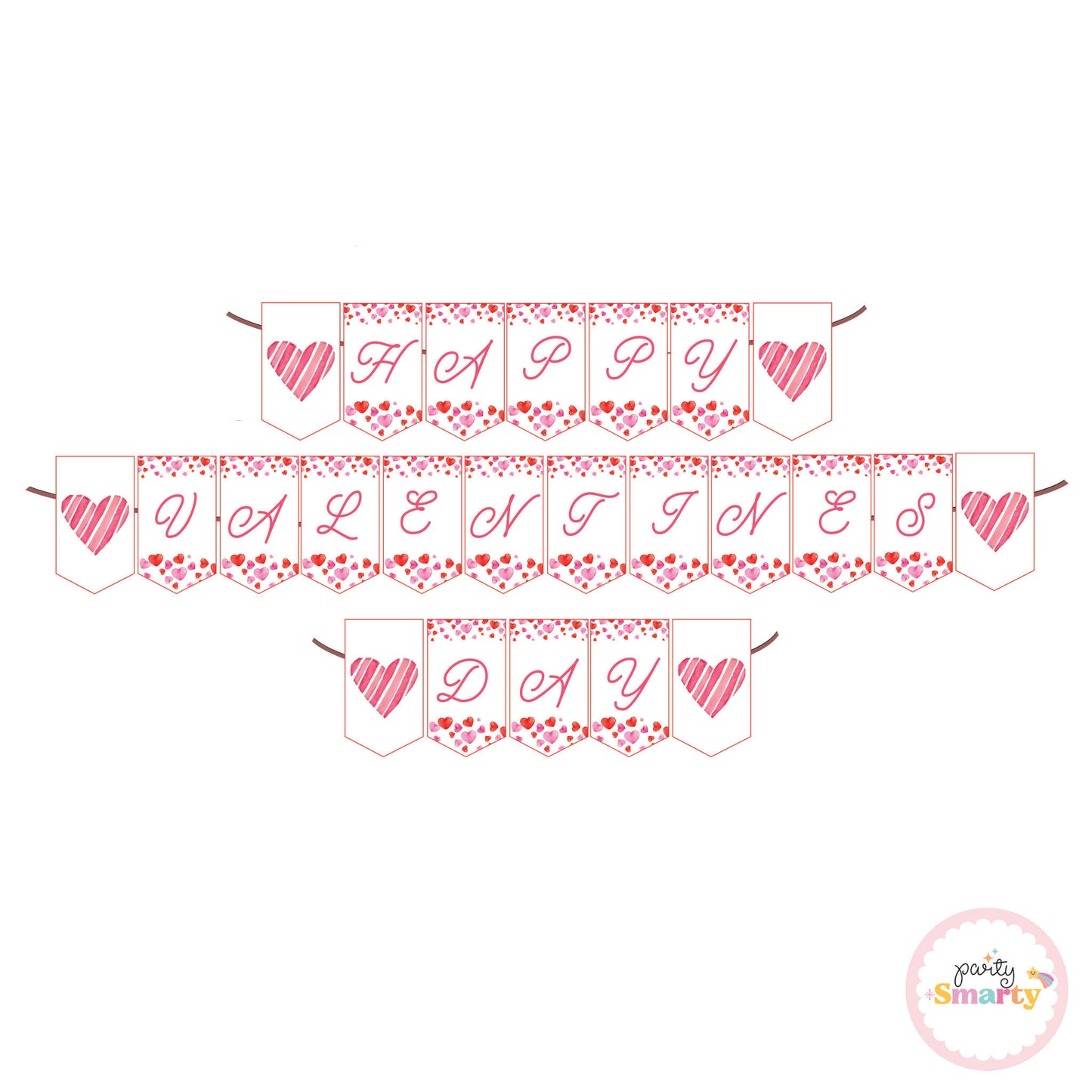 Pink Valentines Day Bunting