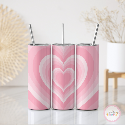 Light Pink Heart Skinny Tumbler