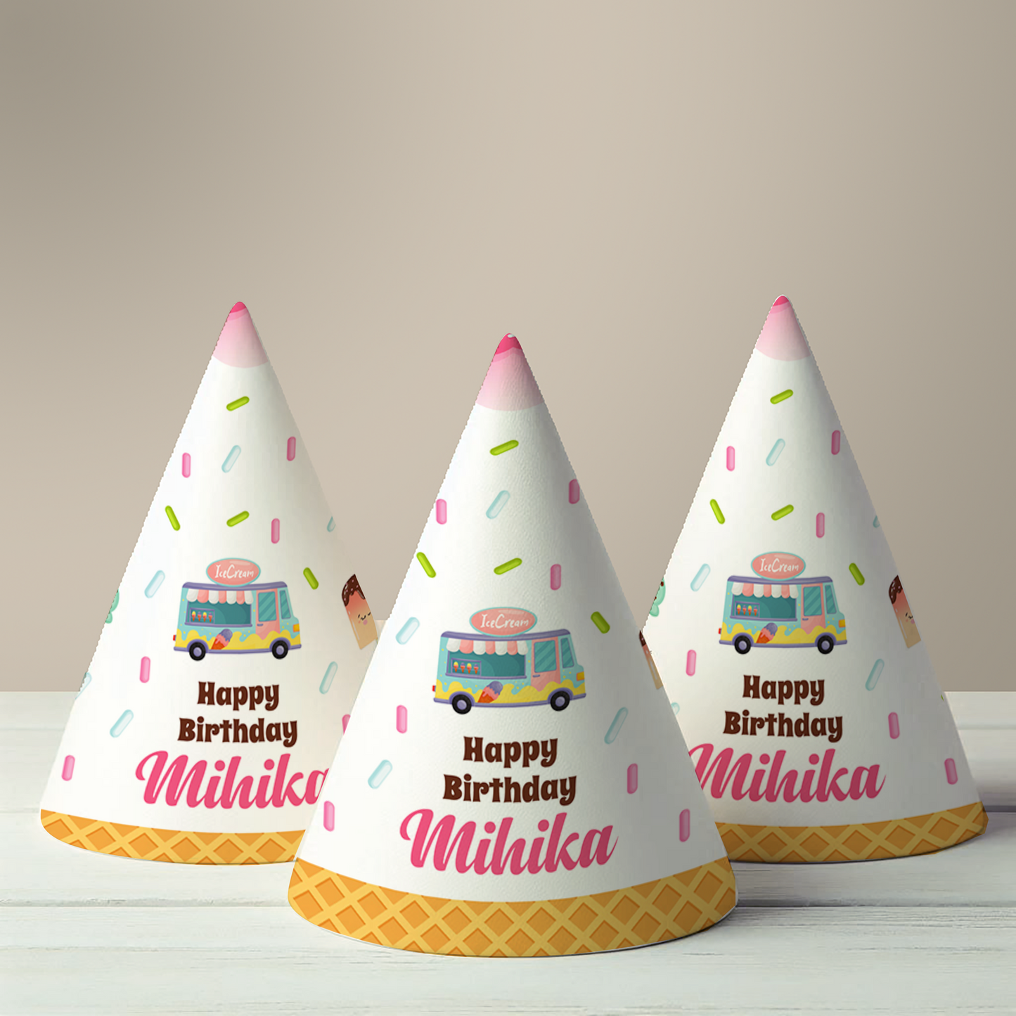 Icecream Party Hat (Set of 10)