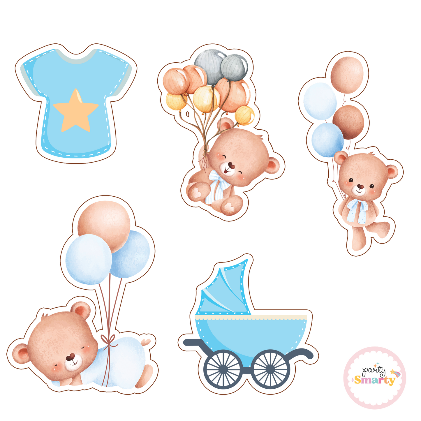 Teddy Bear Blue Cutouts