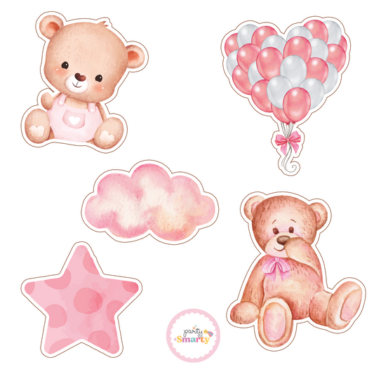 Teddy Bear Pink Cutouts